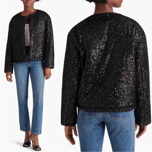 Steve Madden Cropped Sequin Puffer Jacket NEW | Size S